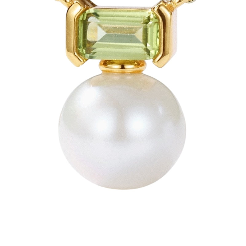 Peridot and Pearl August Birthstone Necklace DAPR