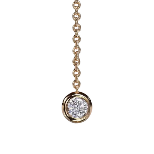 Round Bezel Diamond 18k Gold Necklace