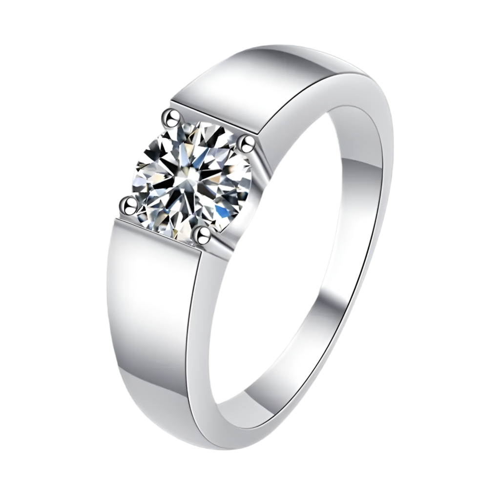 Men’s Classic Solitaire 0.5ct Moissanite Ring DAPR