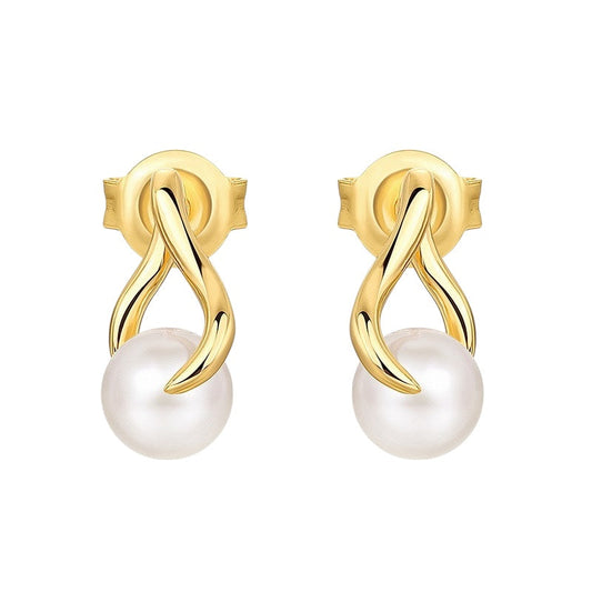Aurora Twist Pearl Stud Earrings | 10k Gold Jewellery Australia DAPR