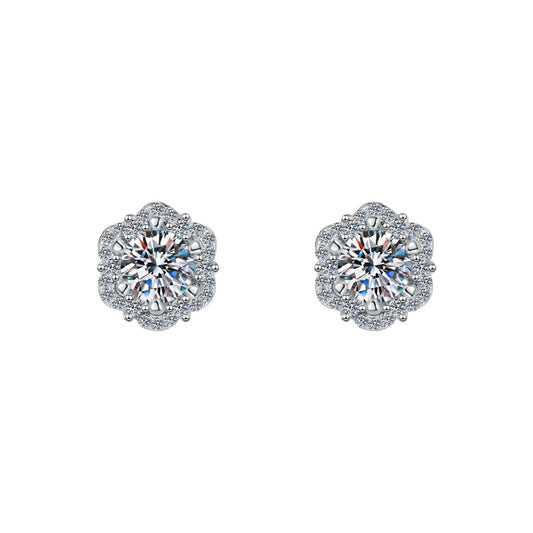 1ct Platinum Snowflakes Earrings