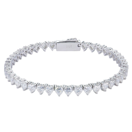 Platinum plated moissanite tennis bracelet 0.3ct – available in 17cm and 18cm lengths